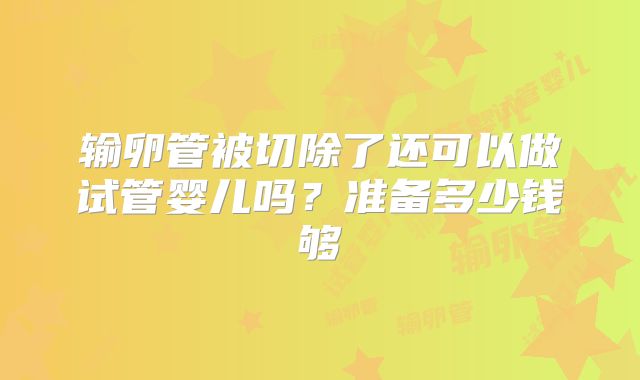 输卵管被切除了还可以做试管婴儿吗？准备多少钱够