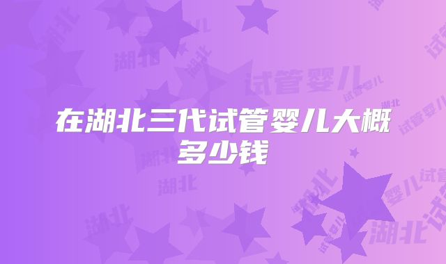 在湖北三代试管婴儿大概多少钱