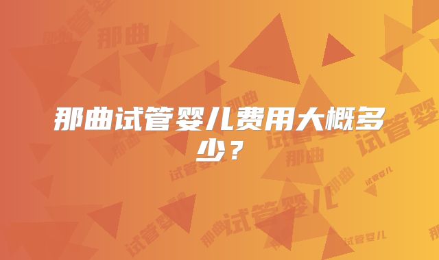 那曲试管婴儿费用大概多少？