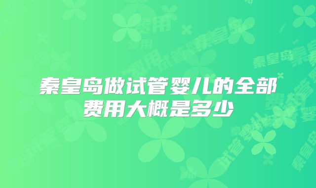 秦皇岛做试管婴儿的全部费用大概是多少
