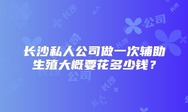 长沙私人公司做一次辅助生殖大概要花多少钱？