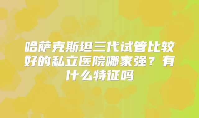 哈萨克斯坦三代试管比较好的私立医院哪家强？有什么特征吗