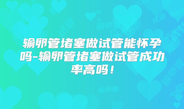输卵管堵塞做试管能怀孕吗-输卵管堵塞做试管成功率高吗!