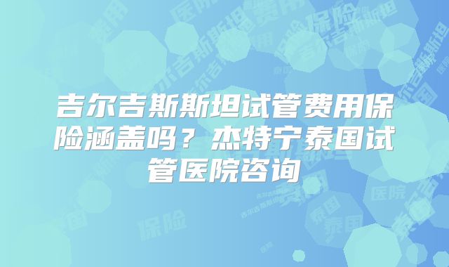 吉尔吉斯斯坦试管费用保险涵盖吗？杰特宁泰国试管医院咨询