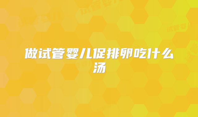 做试管婴儿促排卵吃什么汤