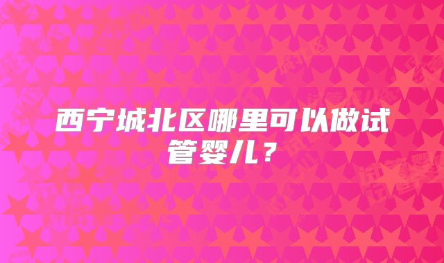 西宁城北区哪里可以做试管婴儿？