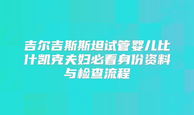 吉尔吉斯斯坦试管婴儿比什凯克夫妇必看身份资料与检查流程