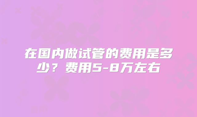 在国内做试管的费用是多少?费用5-8万左右