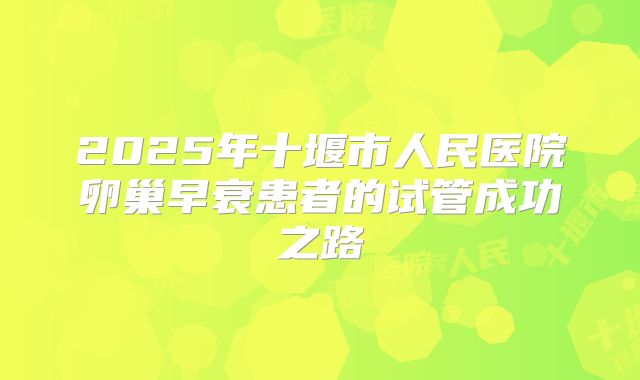 2025年十堰市人民医院卵巢早衰患者的试管成功之路