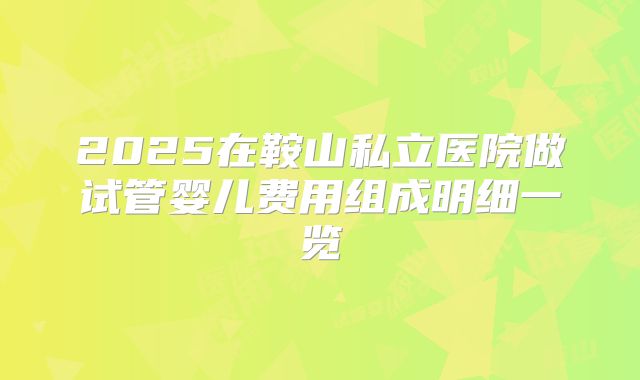 2025在鞍山私立医院做试管婴儿费用组成明细一览