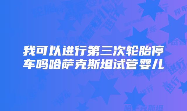 我可以进行第三次轮胎停车吗哈萨克斯坦试管婴儿
