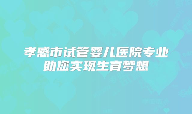 孝感市试管婴儿医院专业助您实现生育梦想
