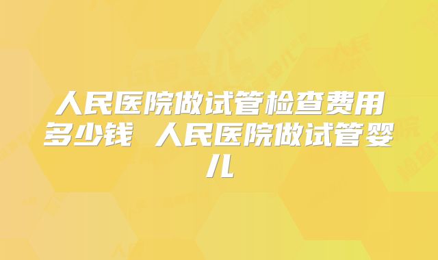 人民医院做试管检查费用多少钱 人民医院做试管婴儿