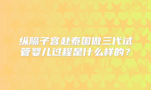 纵隔子宫赴泰国做三代试管婴儿过程是什么样的?