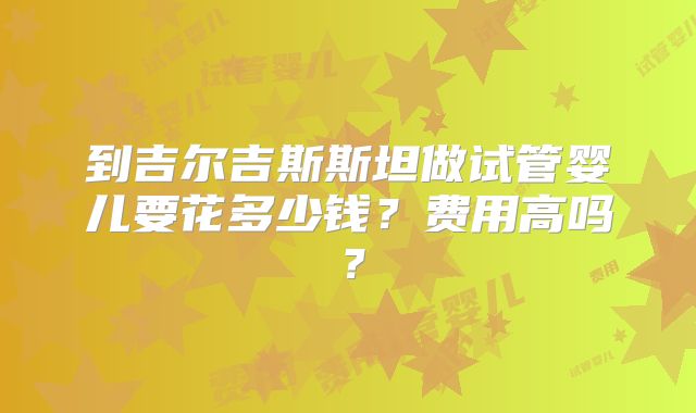 到吉尔吉斯斯坦做试管婴儿要花多少钱?费用高吗?