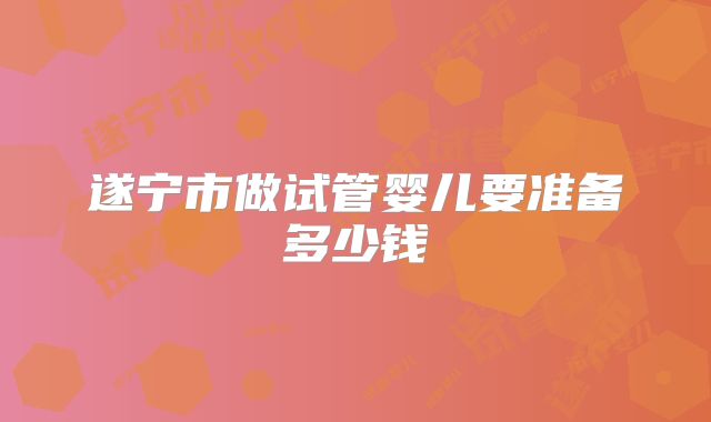 遂宁市做试管婴儿要准备多少钱