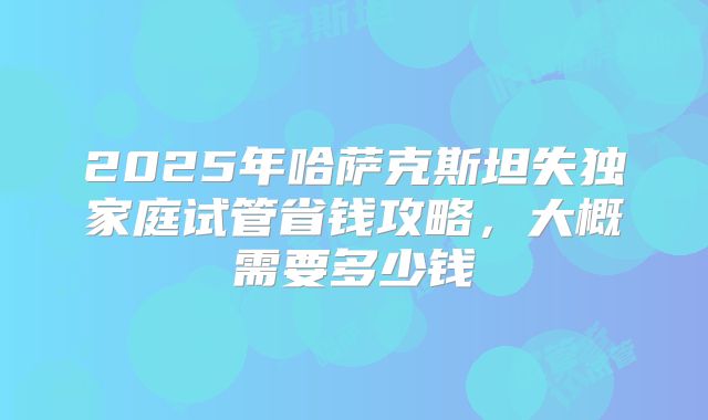 2025年哈萨克斯坦失独家庭试管省钱攻略，大概需要多少钱