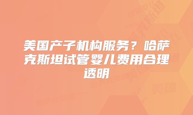 美国产子机构服务？哈萨克斯坦试管婴儿费用合理透明