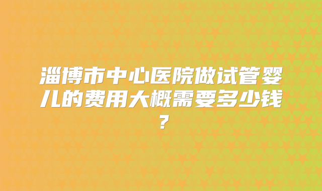 淄博市中心医院做试管婴儿的费用大概需要多少钱？