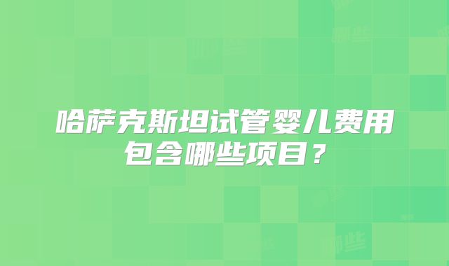 哈萨克斯坦试管婴儿费用包含哪些项目？