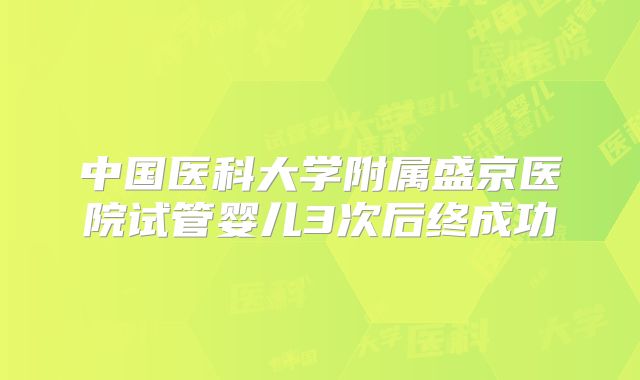 中国医科大学附属盛京医院试管婴儿3次后终成功