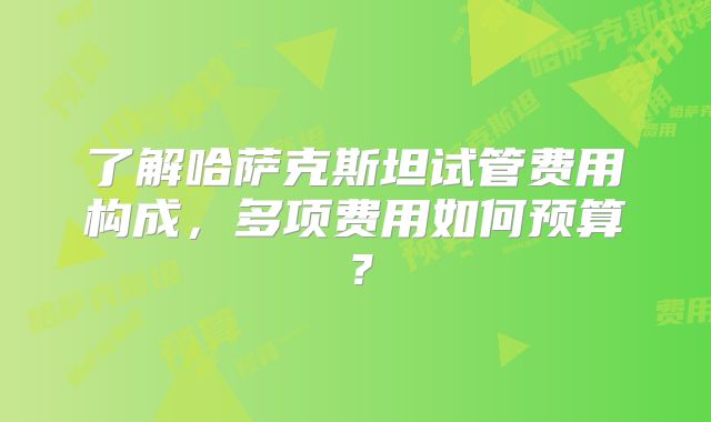 了解哈萨克斯坦试管费用构成，多项费用如何预算？