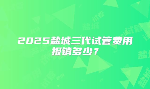 2025盐城三代试管费用报销多少？
