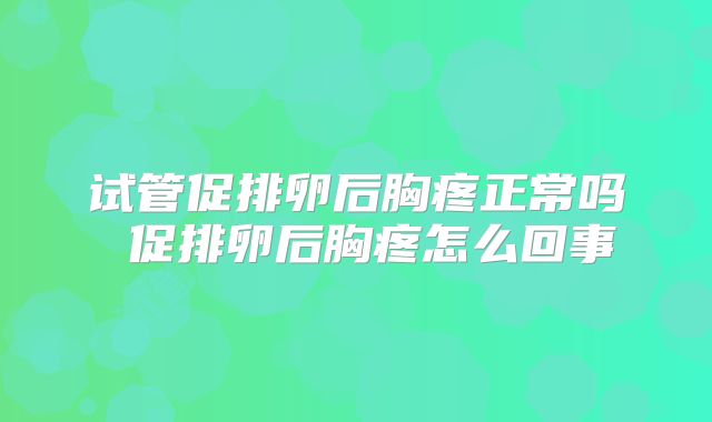 试管促排卵后胸疼正常吗 促排卵后胸疼怎么回事