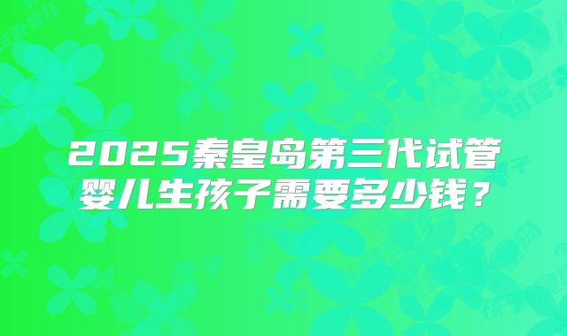 2025秦皇岛第三代试管婴儿生孩子需要多少钱？