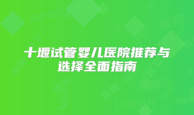十堰试管婴儿医院推荐与选择全面指南