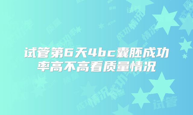 试管第6天4bc囊胚成功率高不高看质量情况
