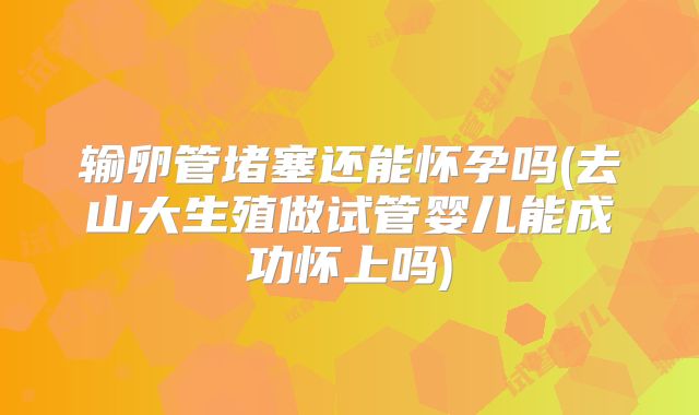 输卵管堵塞还能怀孕吗(去山大生殖做试管婴儿能成功怀上吗)