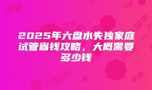 2025年六盘水失独家庭试管省钱攻略,大概需要多少钱
