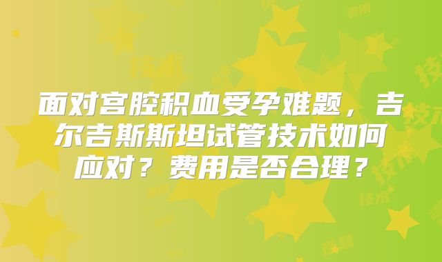 面对宫腔积血受孕难题，吉尔吉斯斯坦试管技术如何应对？费用是否合理？