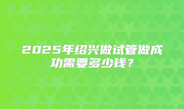 2025年绍兴做试管做成功需要多少钱？