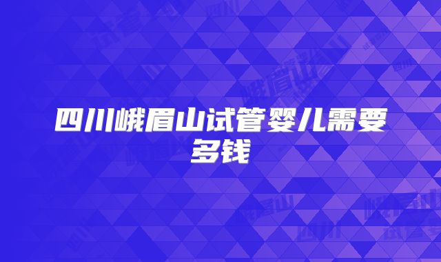 四川峨眉山试管婴儿需要多钱