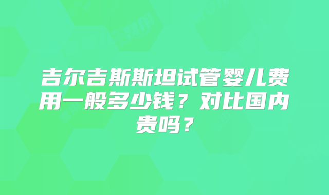 吉尔吉斯斯坦试管婴儿费用一般多少钱?对比国内贵吗?