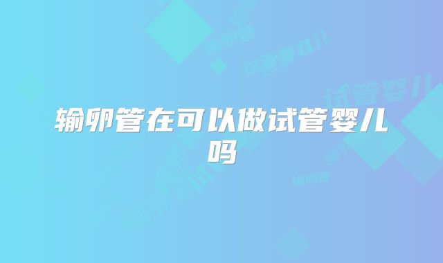 输卵管在可以做试管婴儿吗
