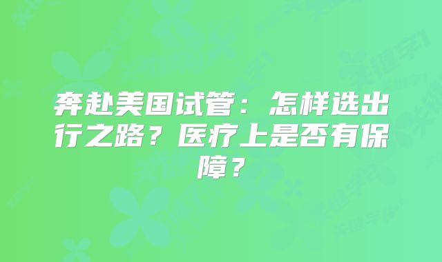 奔赴美国试管：怎样选出行之路？医疗上是否有保障？
