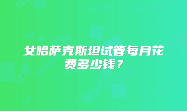 女哈萨克斯坦试管每月花费多少钱？