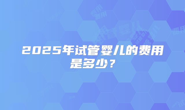 2025年试管婴儿的费用是多少？