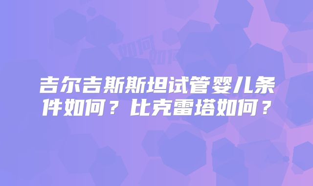 吉尔吉斯斯坦试管婴儿条件如何？比克雷塔如何？