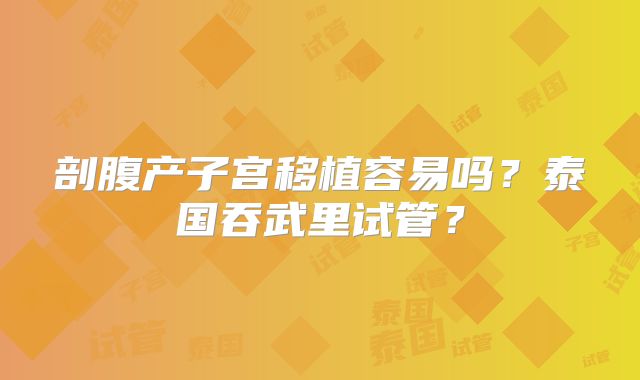 剖腹产子宫移植容易吗？泰国吞武里试管？