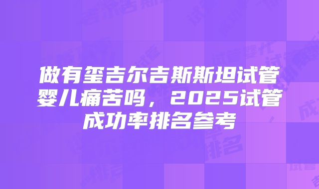 做有玺吉尔吉斯斯坦试管婴儿痛苦吗，2025试管成功率排名参考