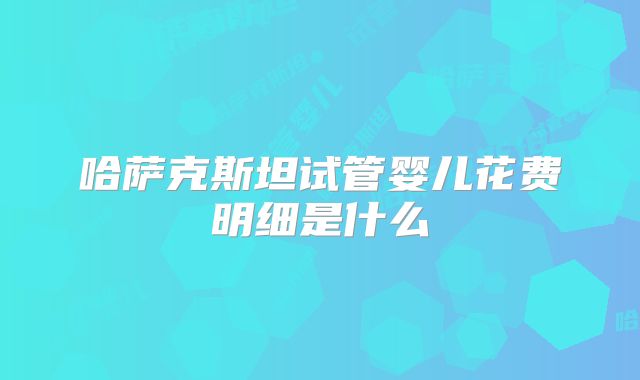 哈萨克斯坦试管婴儿花费明细是什么