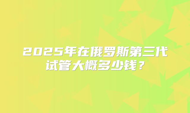 2025年在俄罗斯第三代试管大概多少钱？