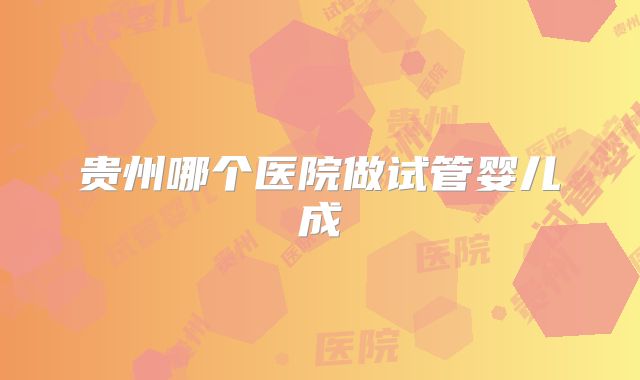 贵州哪个医院做试管婴儿成