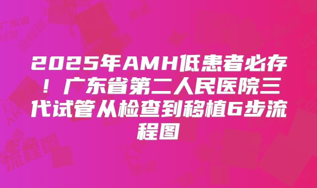 2025年AMH低患者必存！广东省第二人民医院三代试管从检查到移植6步流程图