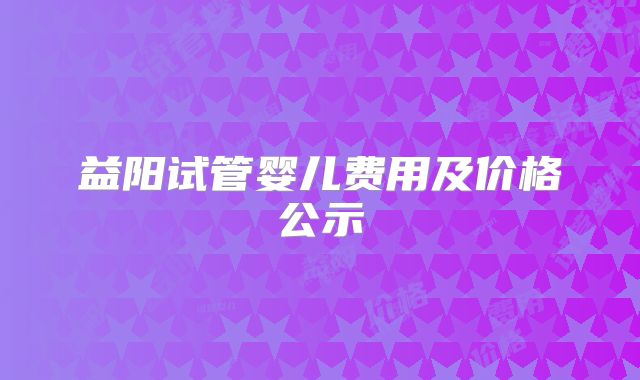 益阳试管婴儿费用及价格公示