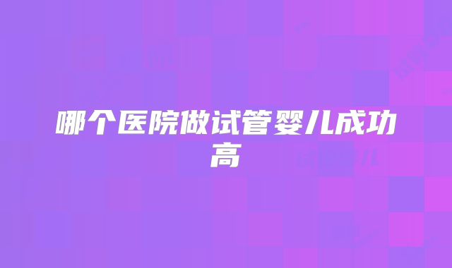 哪个医院做试管婴儿成功高